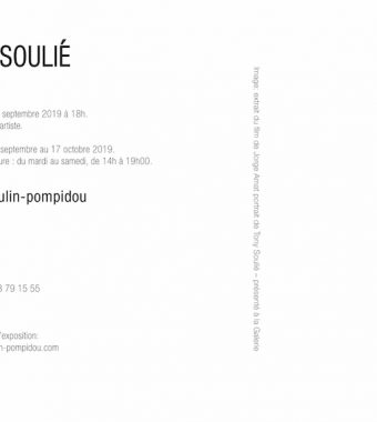 Du 18 septembre au 15 Novembre 2019 exposition Tony Soulié, Peintures